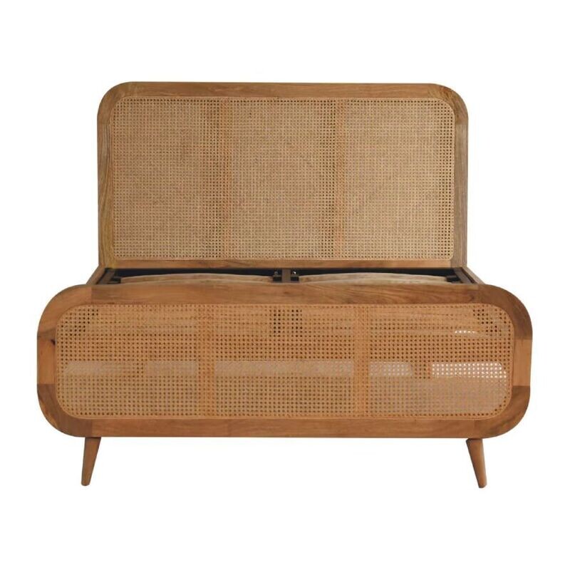 Cara Rattan Oak Finish Double Bed Cara Rattan Double Bed
Rattan Head and Footboard.
Oak Finish.
