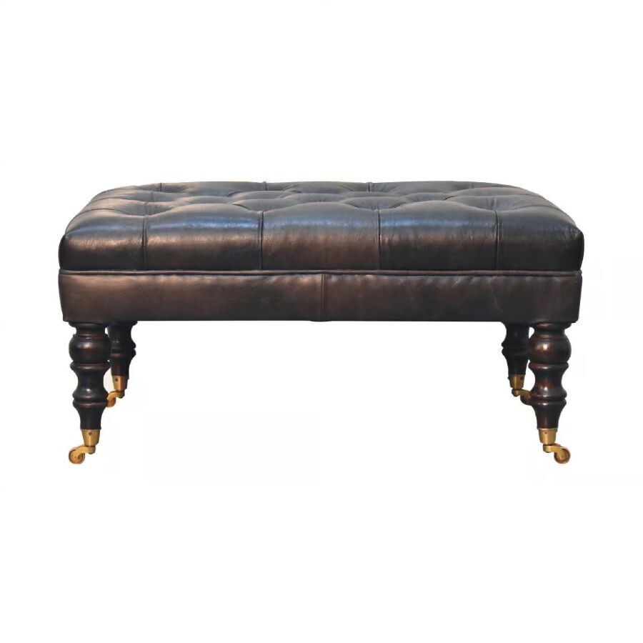 The Washington leather bench is rather grand and can be used in many situations in the home or in business.