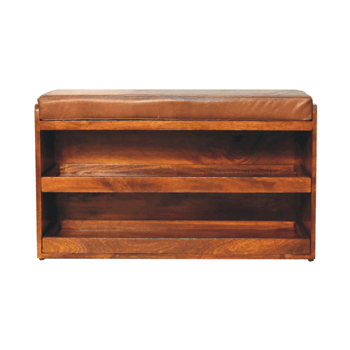 You can't just leave shoes lying about on the floor! The Blair is ideal to store your shoes away, being built solidly from Mango wood and finished in a chestnut stain. 