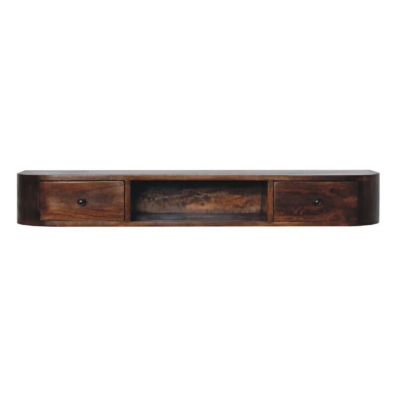 Give yourself more floorspace by mounting this console table on your wall. 
