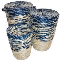 Three varying size laundry baskets all in the same attractive design.