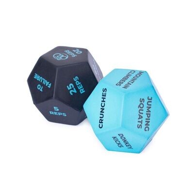 Fitness mad 12 Sided Fitness Dice
Set of two in blue and black finish