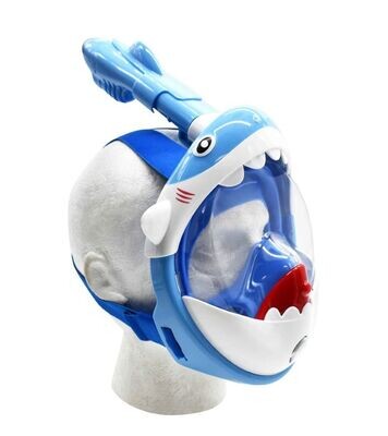 SwimTech Full Face Shark Snorkelling Mask.
Light Blue with Shark Face Design finish