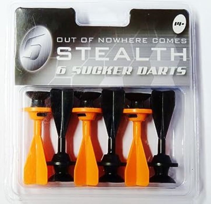 Petron Stealth Spare Sucker Darts in packaging
Orange and Black Finish