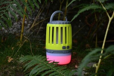 Six Peaks Multi Function Bug Zapper Lantern
Dark Grey Yellow and White Finish. Glows Pink when on