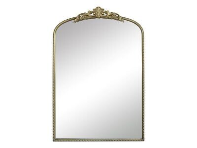 A brass frame sets off this quality mirror