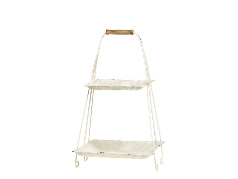 An antique style etagere for displaying any manner of objects in your home. Made from iron with a wooden handle and standing at a proud 54 cm, this fine addition to your home will put you a class apart.