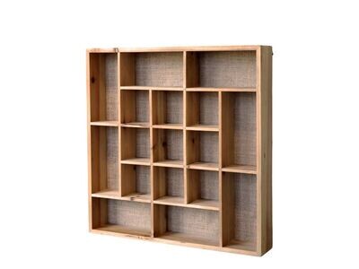 Whatever you collect, this display unit will house a good selection. 49 cm square.