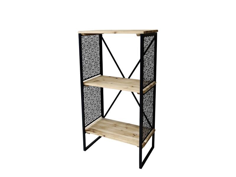 With black side panels, this light firwood shelf unit, with such clean lines, looks so good