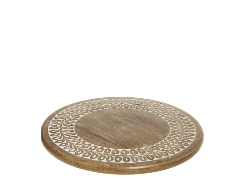 Bakehouse Circular Wooden Swivel Board
Natural Finish White wash pattern
