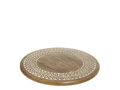 Bakehouse Circular Wooden Swivel Board
Natural Finish White wash pattern