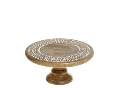 Bakehouse Circular Wooden Cake Stand on central stand
Natural Finish White wash pattern