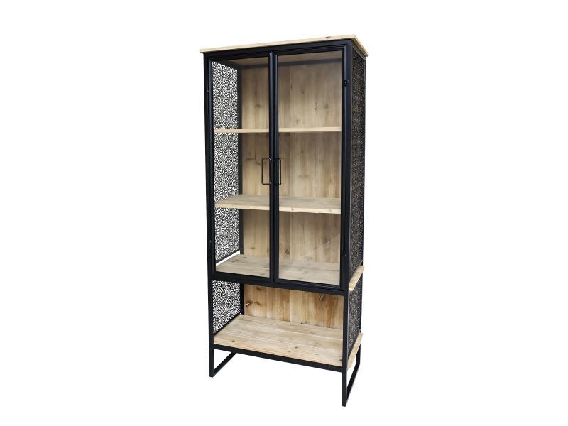 The Avon display cabinet with three shelves behind lovely glazed doors and an open bottom shelf too.. Of course it has the Avon signature decorative side panels in black. 