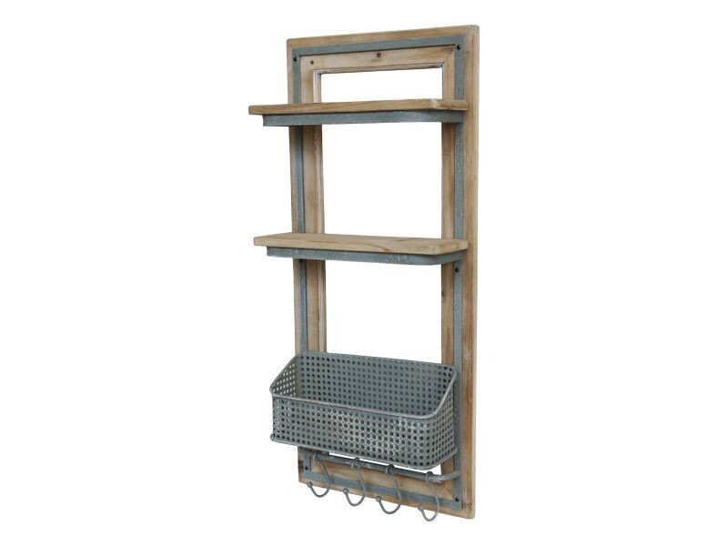 This wall organiser is just so useful and stops all that untidiness!
With shelves, a handy basket and hooks too, everything is in its proper place