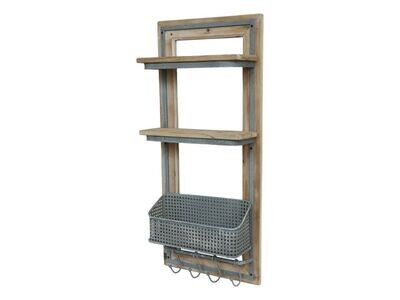 This wall organiser is just so useful and stops all that untidiness!
With shelves, a handy basket and hooks too, everything is in its proper place