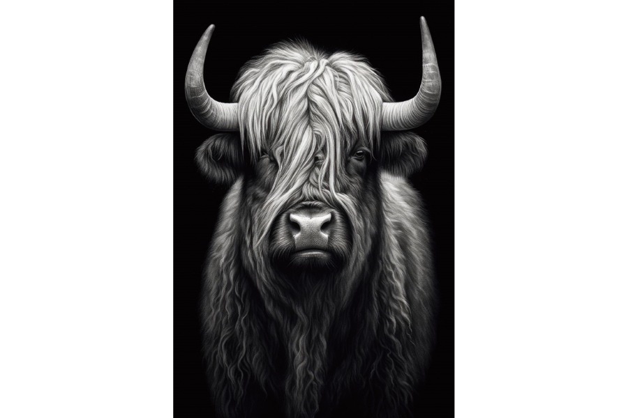 Meet Finley a friendly bull printed on a glass panel. He looks good on a wall or cabinet, but looks his best with the light behind him on a window. 