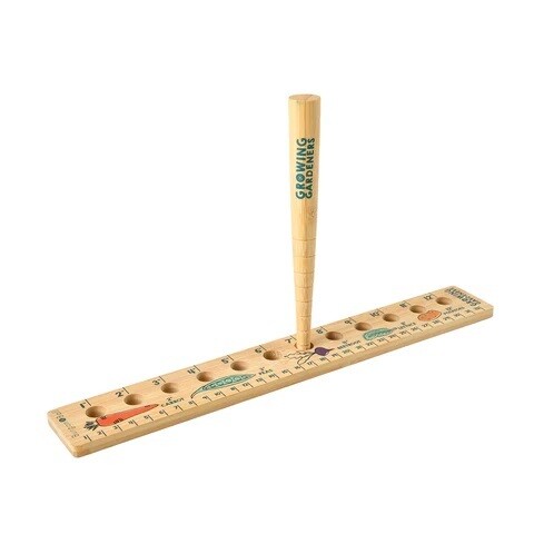 Burgon & Ball Children's Planting Ruler and Dibber Set Child's Garden Wooden Planter Rule with Wooden Dibber.