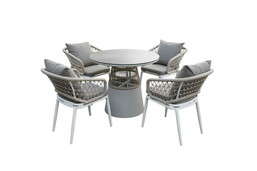 Deluxe Rope Four Chairs and Round Table