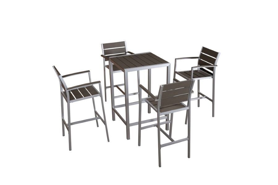 For outdoor areas, this patio set is ideal for domestic and commercial use. Due to its aluminium frame and superior materials, this set will last a lot longer than any other.