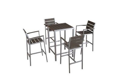 For outdoor areas, this patio set is ideal for domestic and commercial use. Due to its aluminium frame and superior materials, this set will last a lot longer than any other.