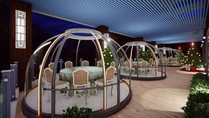 3.5M SUPERLUX Outdoor Dome Building This is our top-of-the-range outdoor dome and you cannot buy better.
Just read the full description and you will see that it is simply the best to be found.
We have supplied many hotel and leisure companies with this Dome, throughout the UK and Europe, and it is also popular in glamping sites and private gardens.