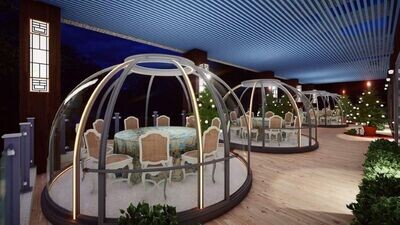 3.5M SUPERLUX Outdoor Dome Building This is our top-of-the-range outdoor dome and you cannot buy better.
Just read the full description and you will see that it is simply the best to be found.
We have supplied many hotel and leisure companies with this Dome, throughout the UK and Europe, and it is also popular in glamping sites and private gardens.