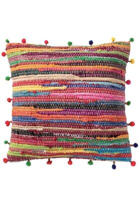 Colourful and attractive pom pom cushions.