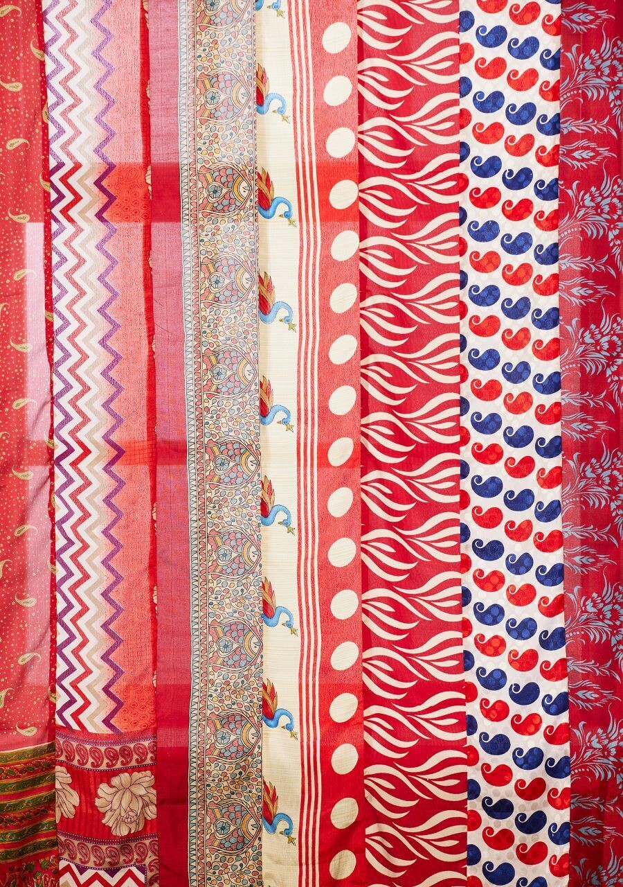 Recycled Sari Curtain Panel
Red Patterns