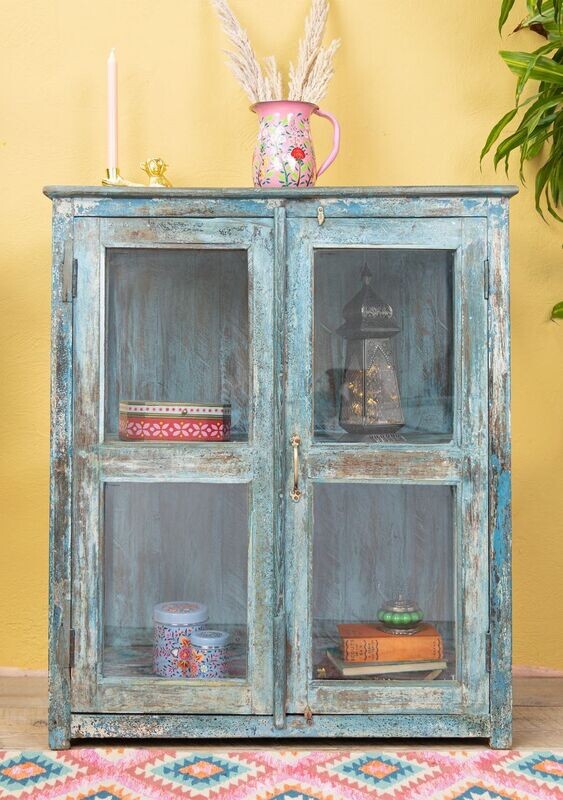 Made from solid Mango wood with twin opening doors.