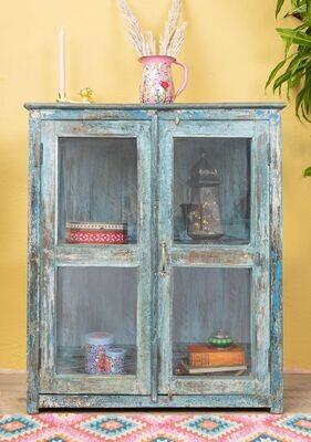 Made from solid Mango wood with twin opening doors.