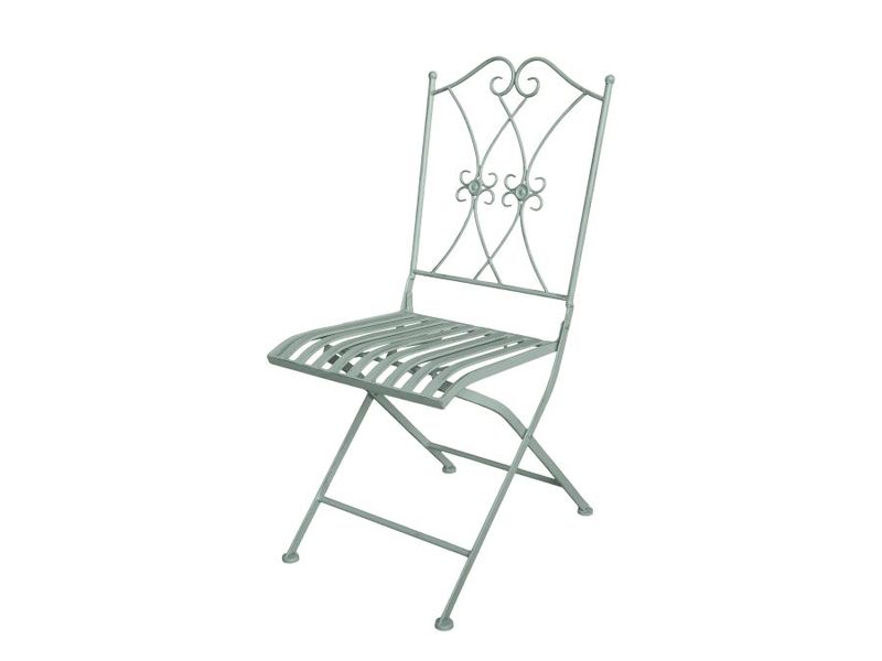 Sloane Garden Chair - Set of Two Antique Verte Finish Metal Bistro Chair with elegant, pattern design.