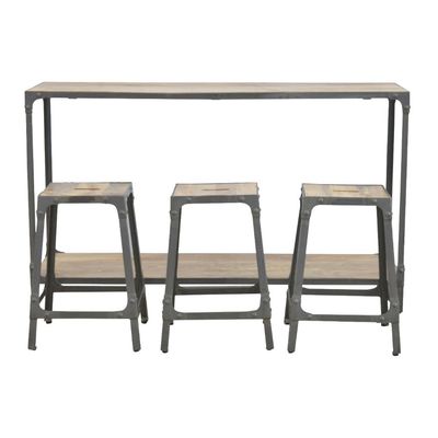 Just pick the stools out from the bottom shelf storage for use