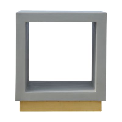 Cement Finish Bedside Open Cube Design