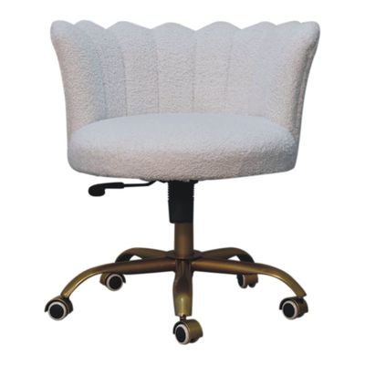 Well, there's a rather special chair! A beautifully made swivel chair with a white boucle seat.