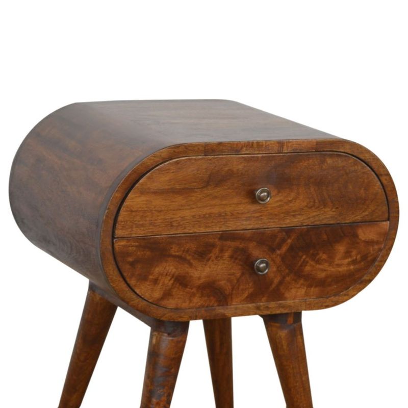 This shows the front and side views and you can see the two drawers that you need by the bed.