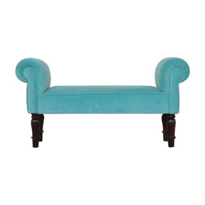 Turquoise Velvet Bedroom Bench