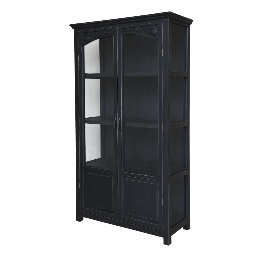 The Coco is one of our favourites, with fabulous glass doors and Antique Black finish. 