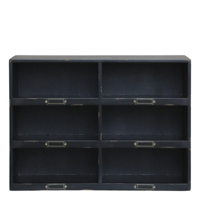 A box of six 'pigeon holes' to sit nicely on a desk or cabinet to help you sort things out. In Antique Black.