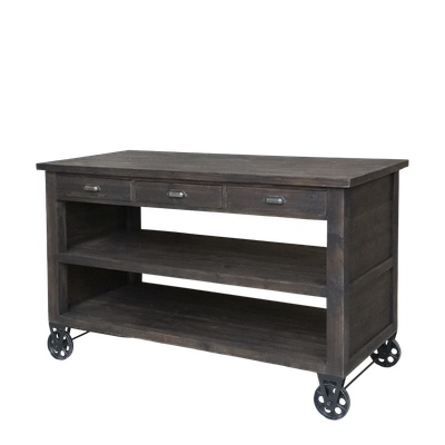 An attractive trolley with a neat undershelf, with cast iron wheels.