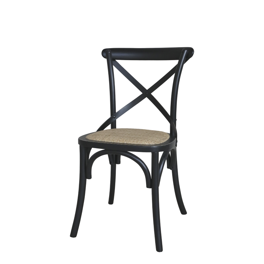 Beautiful and comfortable wicker seat on an antique black frame makes this chair one of the smartest that you can own. It is equally attractive as a casual chair, or around the dinner table. Also suitable in a variety of commercial settings too for those who insist on the very best. 
Made from rubber wood, with a rattan wicker weave seat, the black finish just cannot look out of place anywhere, and a quality only to be admired.
Comes in a pair.