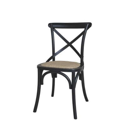Antique Black French Wicker Chair (Set of Two) Beautiful and comfortable wicker seat on an antique black frame makes this chair one of the smartest that you can own. It is equally attractive as a casual chair, or around the dinner table. Also suitable in a variety of commercial settings too for those who insist on the very best.
Made from rubber wood, with a rattan wicker weave seat, the black finish just cannot look out of place anywhere, and a quality only to be admired.
Comes in a pair.