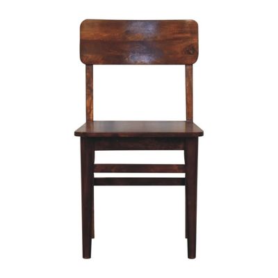 Farleigh Chestnut Finish Dining Chair The Farleigh is a fine dining chair, made from strong Mango wood, and finished in a warm chestnut stain.