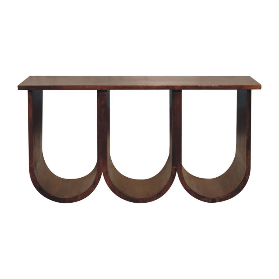 Scandinavian design at its best with this attractive coffee table in a chestnut finish.