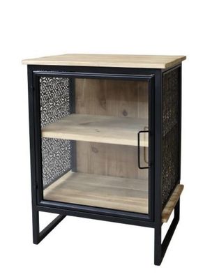 From our Avon range, this side cabinet features an opening glass door and two firwood shelves. The side black decorative panels and firwood top set this cabinet off really well.