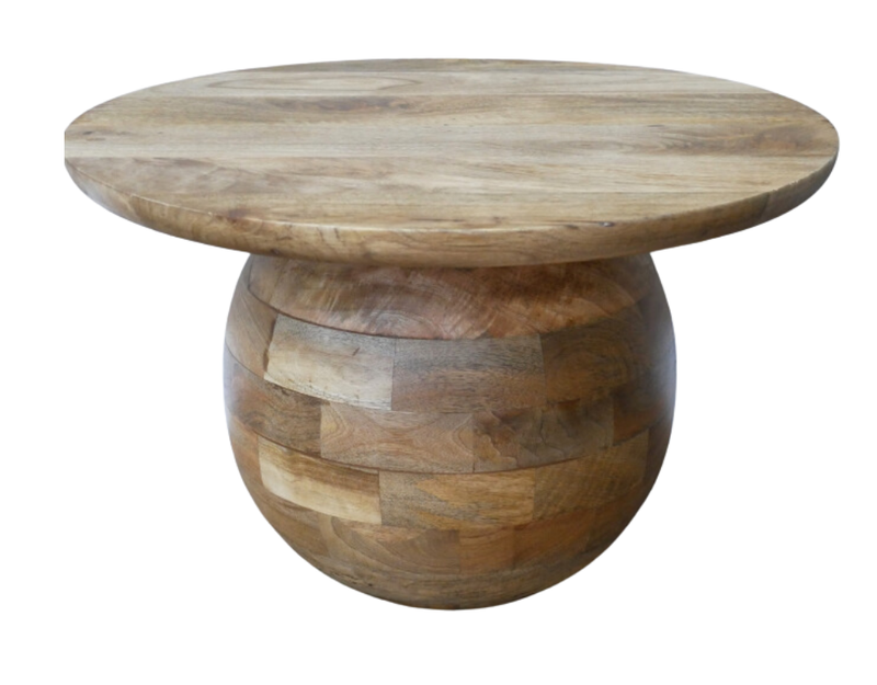 The Glen Wooden Side Table has a sturdy 'ball' stand and a 53cm diameter table top, making it ideal as a side or corner table.