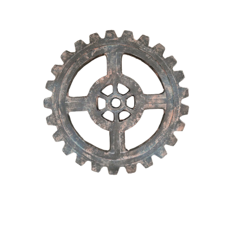 Single Cross Spoked Cog Wall Art