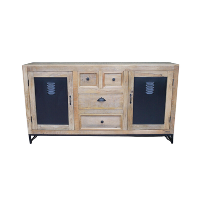Sideboard made from Solid Mango wood and Iron Detail Finish