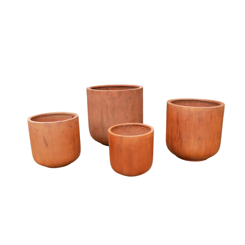 Our Ribble garden planters come in a round shape and here we offer a set of four differing sizes. 