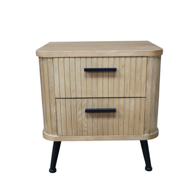 Astoria Wooden Bedside cabinet with Vertical Stripes