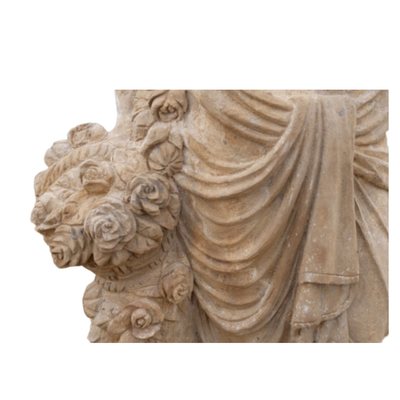 Image of Lady with Flowers Stone Statue